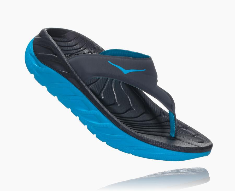 Sandálias Hoka One One Feminino Azul Marinho - Ora Recovery Flip - 978-VJSYON